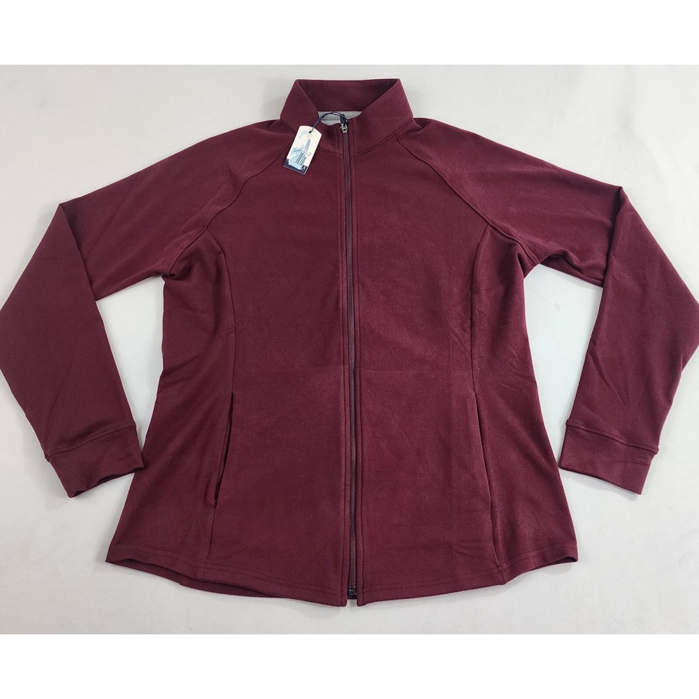 Johnnie-O Blakey Women's Full Zip Sweatshirt Maroon Red Size M JWKO1040